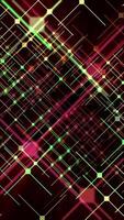vertical vídeo - colorida brilhando néon linhas e formas abstrato movimento fundo animação. video