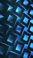 Vertical video - a rotating pattern of blue isometric cubes. Full HD and looping abstract background.