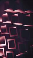 Vertical video - dark abstract isometric background with a pattern of rotating extruded cube shapes. Full HD and looping motion background animation.