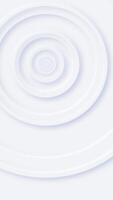 Vertical video - trendy clean white neomorphism motion background animation with radiating concentric circles. This minimalist abstract background is a seamless loop.