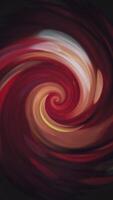 verticale video - astratto trippy psichedelico rosso liquido movimento spirale sfondo animazione.