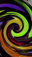 Vertical video - vibrant colorful liquid motion spiral abstract motion background animation.