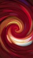 verticale video - astratto trippy psichedelico rosso liquido movimento spirale sfondo animazione.