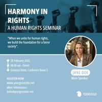 Human Rights Seminar LinkedIn Post template