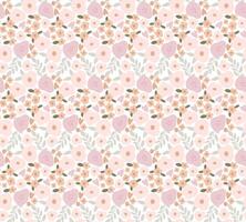 Pastel tiny flowers seamless pattern. Small hand drawn flowers for spring design, vector repeat background, gentle botanical print, wallpaper, hand drawn simple shapes of daisy, cottagecore textile.