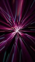 Vertical video - seamlessly looping motion background featuring an explosive tunnel effect with fast moving purple, pink and blue light beam particles.