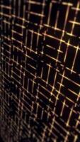 Vertical video - glowing golden data lights grid technology motion background animation.