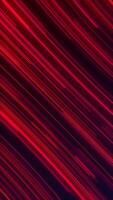 Vertical video - abstract motion background with glowing red neon light beams moving diagonally across the frame at high speed. This trendy gaming background animation is full HD and a seamless loop.