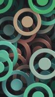 Vertical video - trendy geometric shapes background with gently moving colorful shiny concentric circles. Full HD and looping motion background animation.