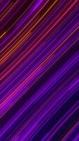 Vertical video - motion background with glowing purple and gold neon light beams moving diagonally across the frame at high speed. This trendy gaming background animation is full HD and looping.