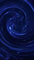 Vertical video - a swirling spiral of blue light beams and exploding particles. Futuristic energy portal effect motion background animation.