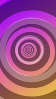 vertikal video - vibrerande färgrik upprepa cirklar mönster abstrakt bakgrund. detta roligt, glad lila och guld lutning animering är full hd och en sömlös slinga.