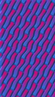 Vertical video - a vibrant colorful repeating pattern of shiny neon colored red and blue rippling wavy lines. Full HD and looping abstract motion background animation.