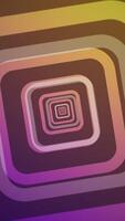 Vertical video - vibrant colorful repeating rounded squares pattern abstract background. This fun retro purple and gold gradient animation is full HD and a seamless loop.