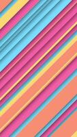 Vertical video - trendy colorful striped pattern background with gently moving diagonal stripes in vibrant bright color tones. This simple abstract motion background animation is HD and looping.