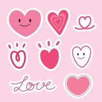 Heart and love element sticker for valentine and illustration vector