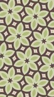 Vertical video - ornate kaleidoscopic floral pattern motion background animation with gently radiating flowers in brown, beige and green vintage colors. This retro background is full HD and looping.