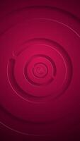 Vertical video - elegant clean red abstract background with gently rotating concentric circles. This simple minimalist geometric background is full HD and a seamless loop.