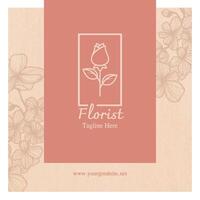 Peach Fuzz Square Florist Business Card template