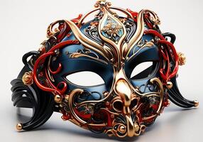 AI generated Venetian carnival mask. Tradition and glamour photo