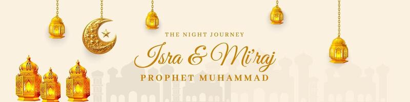 gold isra miraj linkedin banner template