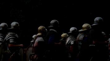 Old Retro Vintage Army Soldiers Marching Together on War Battlefield video
