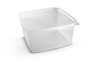 transparente el plastico comida caja aislado en blanco antecedentes foto