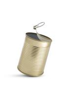 Tin can isolated on white background photo
