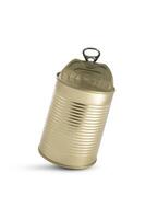 Tin can isolated on white background photo