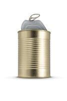 Tin can isolated on white background photo