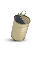 Tin can isolated on white background photo