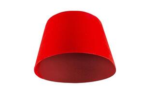 rojo sombrero fez aislado en blanco antecedentes foto