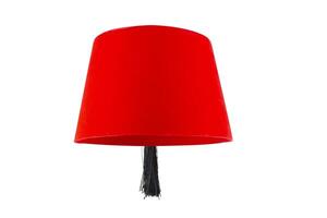 Red hat fez isolated on white background photo