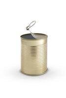 Tin can isolated on white background photo