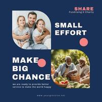 donation charity in blue social media post template