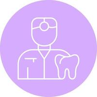 dentista línea multicírculo icono vector