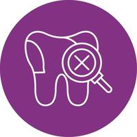 Unhealthy Tooth Line Multicircle Icon vector