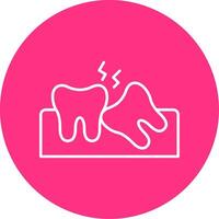 Wisdom Tooth Line Multicircle Icon vector