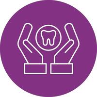 Dental Care Line Multicircle Icon vector