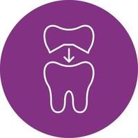 Tooth Cap Line Multicircle Icon vector