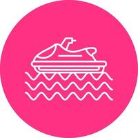 Parasailing Line Multicircle Icon vector