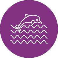 Dolphin Line Multicircle Icon vector