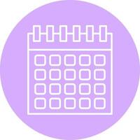 calendario línea multicírculo icono vector