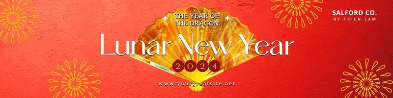 chinese new year for social media marketing banner  template