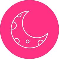 medio Luna línea multicírculo icono vector