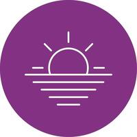 Sunset Line Multicircle Icon vector