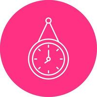 Wall Clock Line Multicircle Icon vector