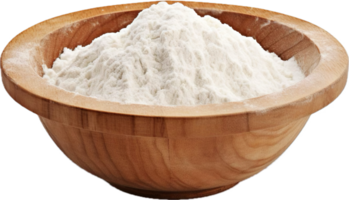 AI generated wooden bowl of flour png
