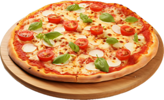 AI generated margherita pizza with basil png