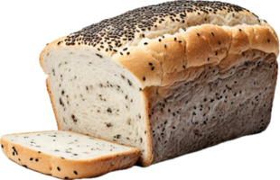 AI generated loaf of bread with poppy seeds png